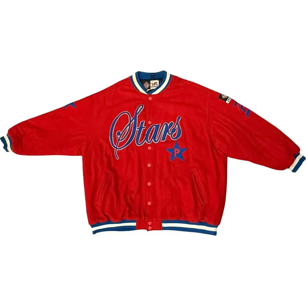 Vintage Philly Stars Red Blue Baseball Negro Leagues Wool Letterman Jacket 6XL